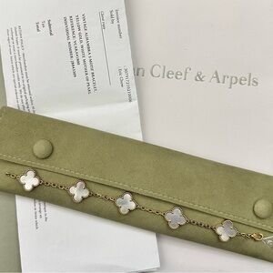 Van Cleef & Arpels Vintage Alhambra Bracelet 5 Motifs Mother of Pearl 18K YG VCA